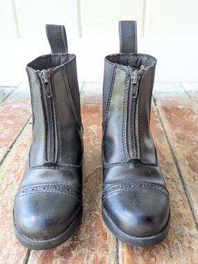 Kids Equistar Paddock Boots Black Size 12